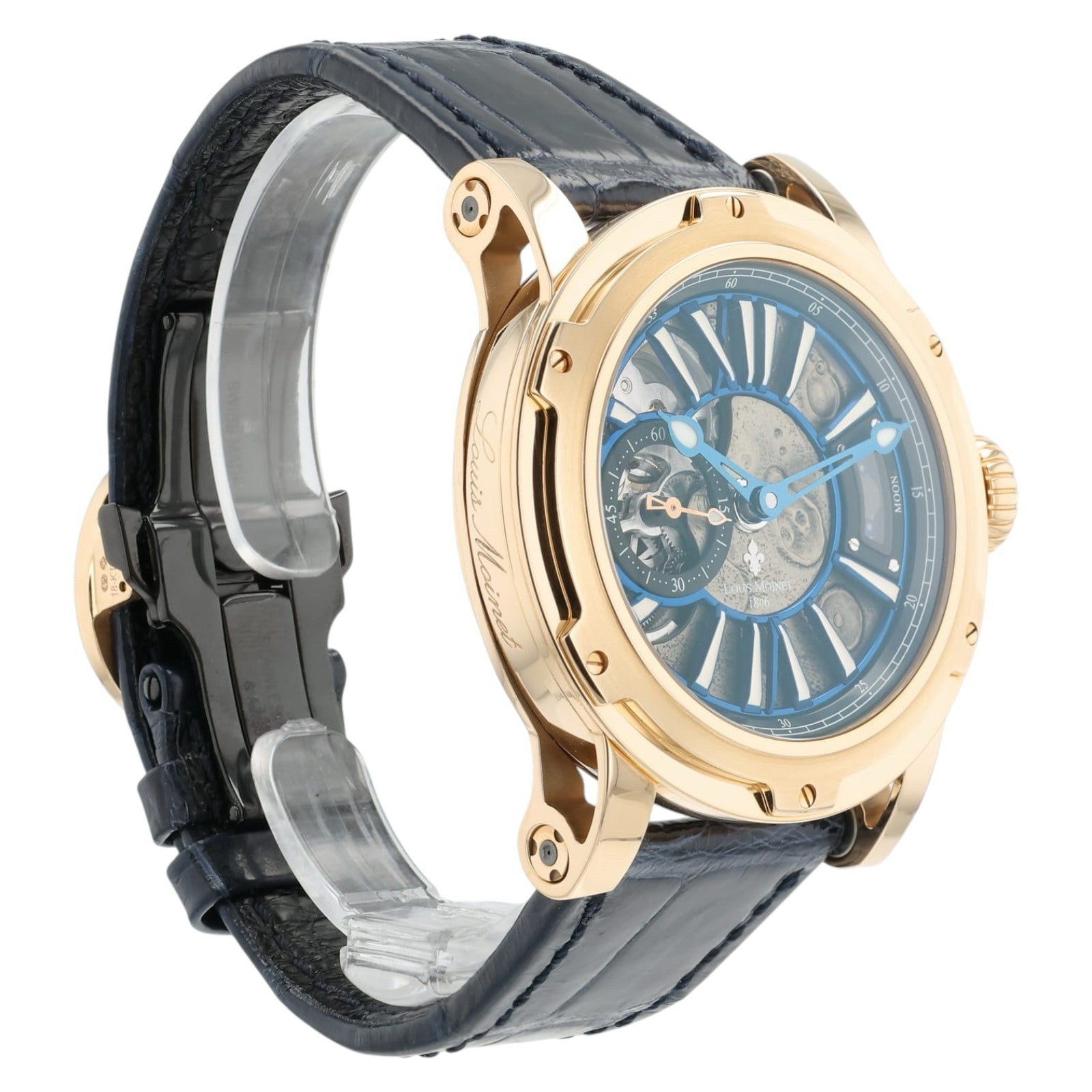 Louis Monet Moon Skeleton Dial 18k Red Gold 45mm Automatic Men’s LM-45.50.MO
