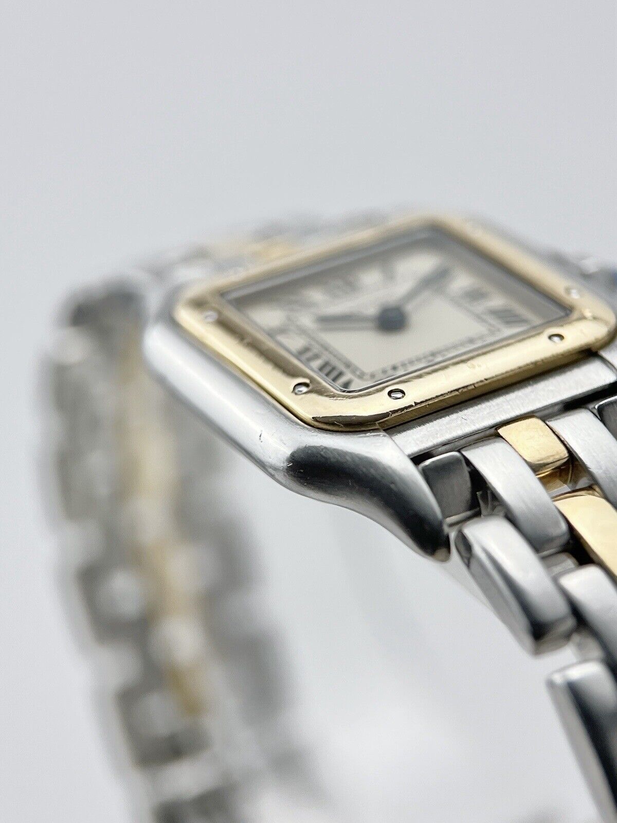 Cartier Panthere Single Row Quartz 22mm 18k Gold And Steel Ref-1057917