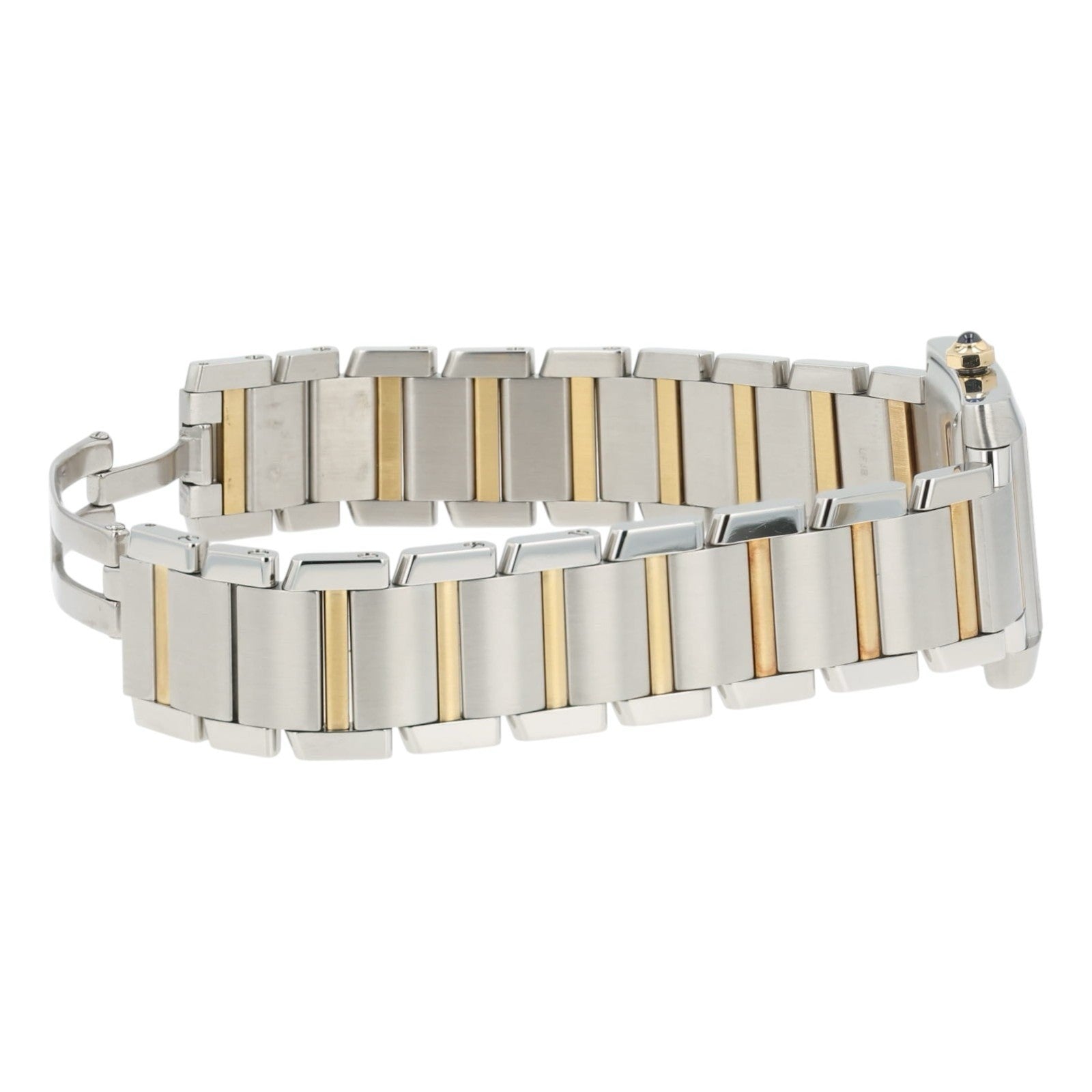 Cartier Tank Silver Dial 18k Yellow Gold & Steel 30x25mm Quartz Women’s W51023Q4