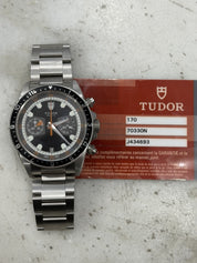 Tudor Heritage Chronograph Auto 42mm Stainless Steel Mens Watch 70330N B&P