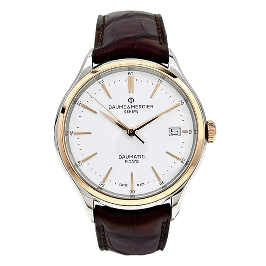 Baume Mercier Clifton Baumatic 10401 Steel & Rose Gold Automatic Men's Watch