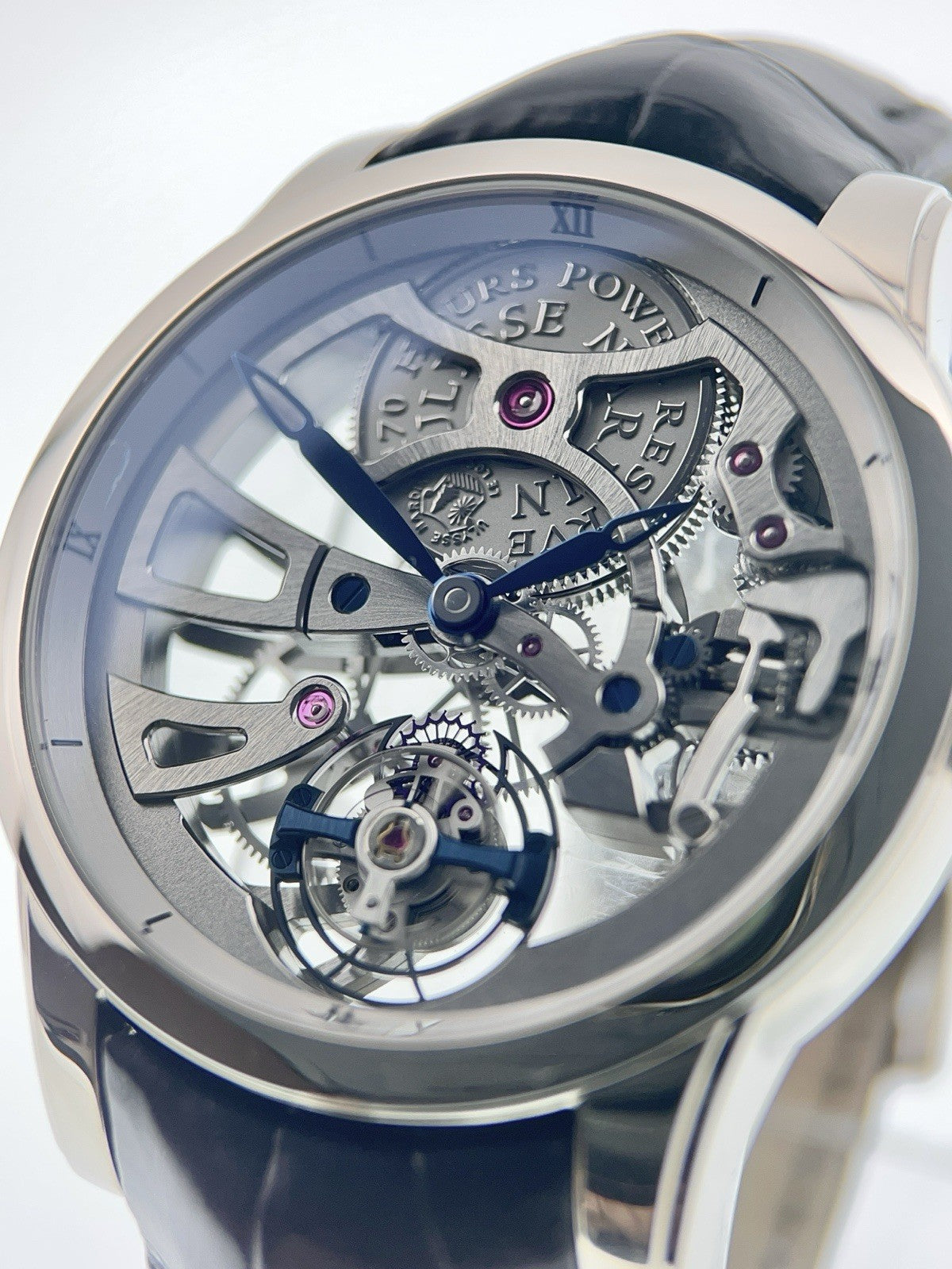 Ulysse Nardin Classic 18k White Gold Skeleton Dial 44mm Men’s Watch 1700-129