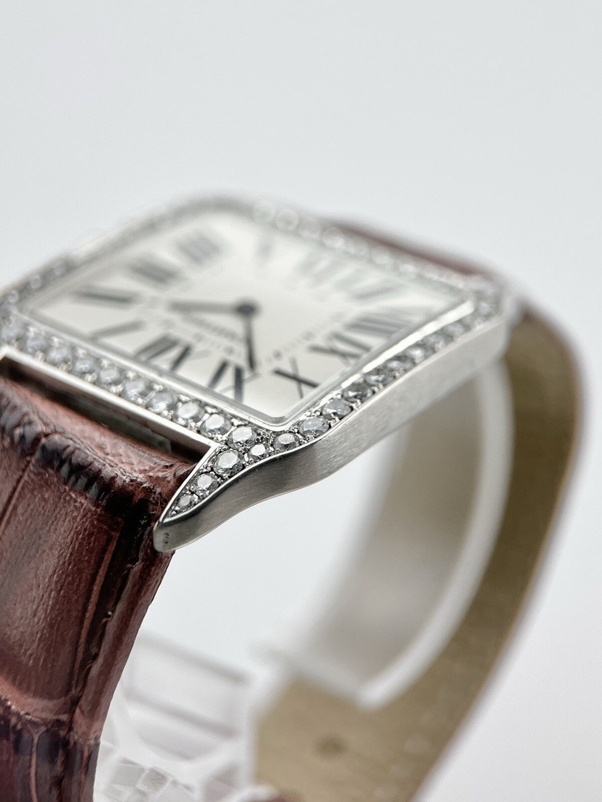 Cartier Santos Dumont Manual Wind 35mm 18k White Gold - AM Diamonds