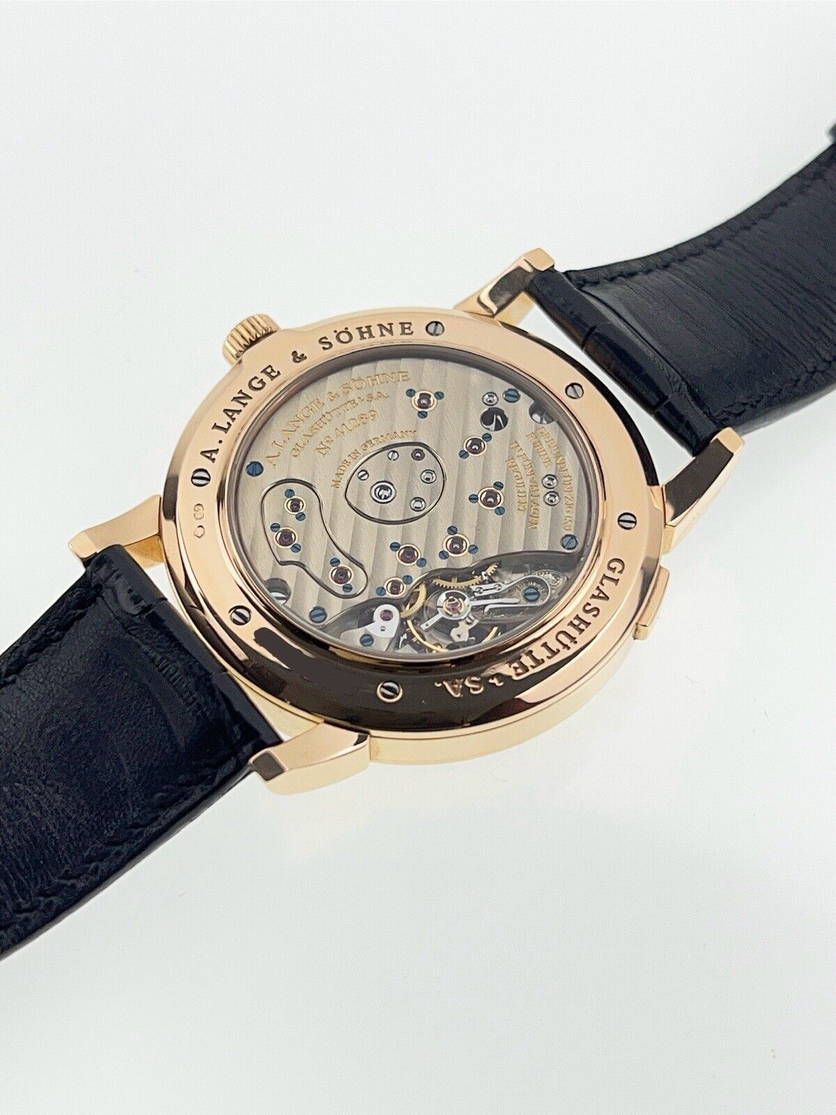 A Lange & Sohne Grand Lange 1  Black Dial 18k Rose Gold 42mm Manual Wind 115.031