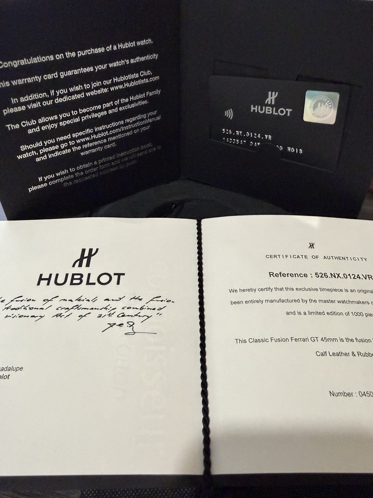 Hublot Classic Fusion Ferrari Titanium Skeleton Dial 45mm Men's 526.NX.0124.VR