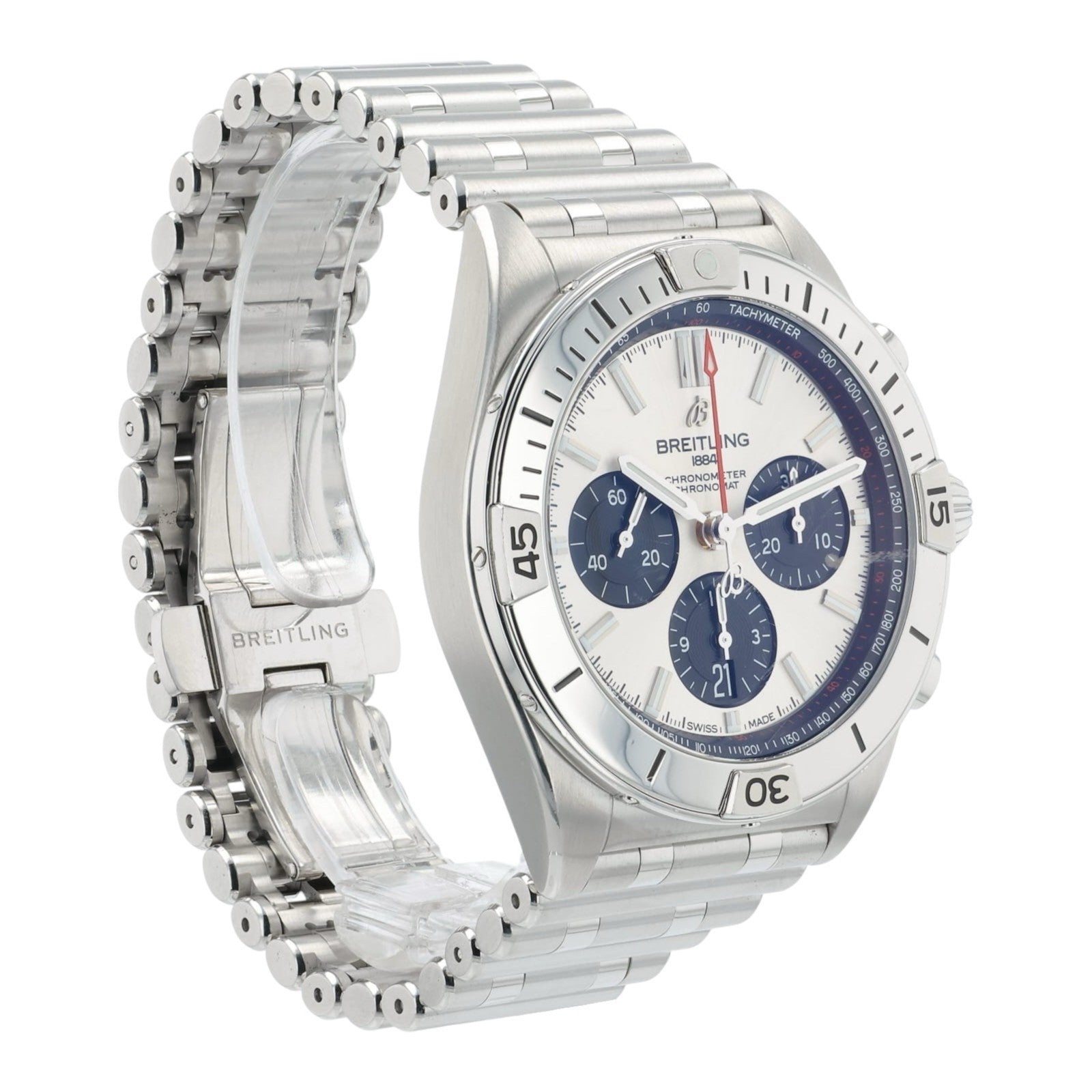Breitling Chronomat Stainless Steel Silver Dial 42mm Automatic Mens Watch AB0134