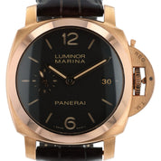 Panerai Luminor Marina 18k Rose Gold Brown Dial 42mm Automatic Mens PAM00393
