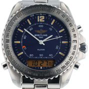 Breitling Pluton Chrono Blue Dial Stainless 41mm Quartz Men’s Watch A51038