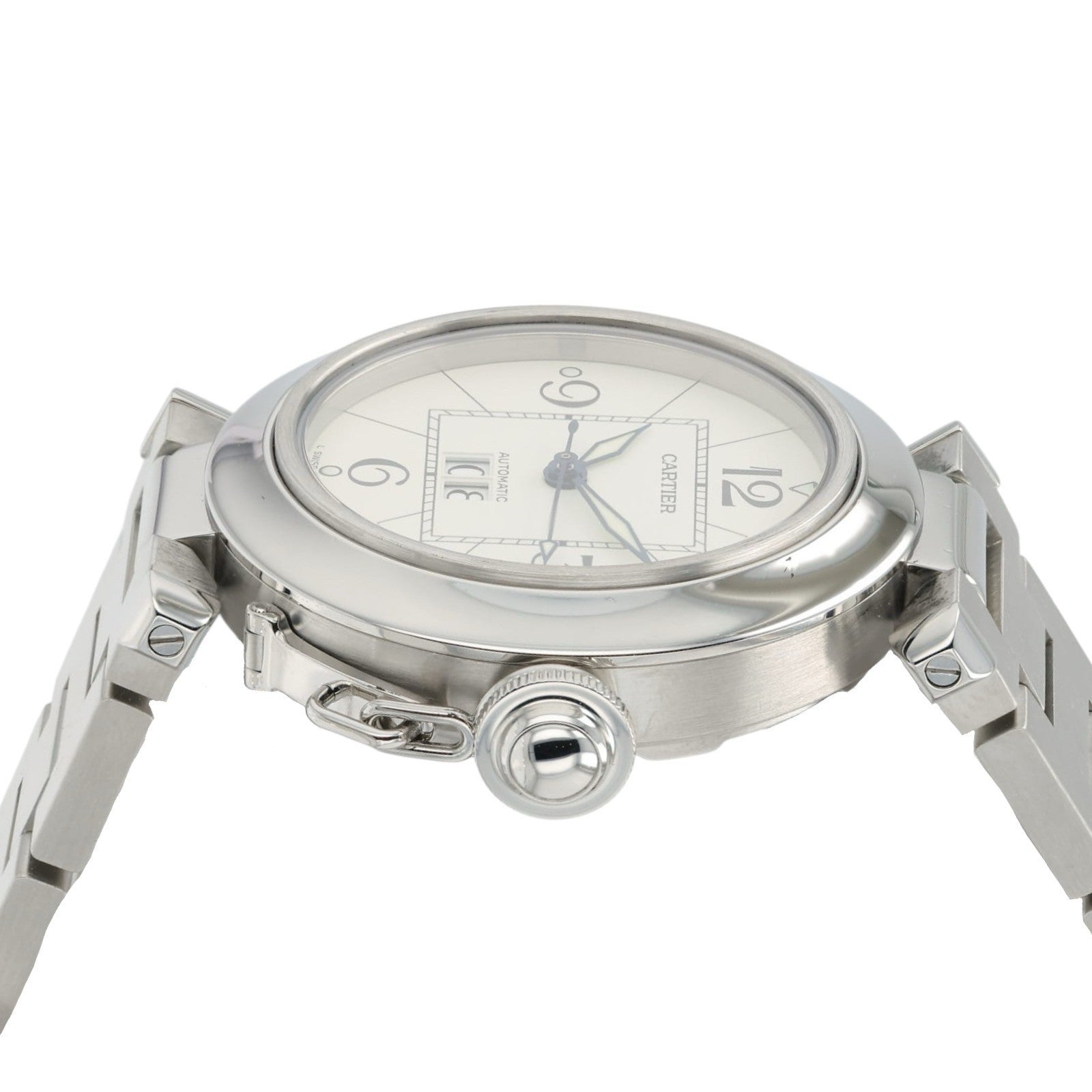 Cartier Pasha White Dial Stainless Steel 35mm Automatic Men’s Watch 2475