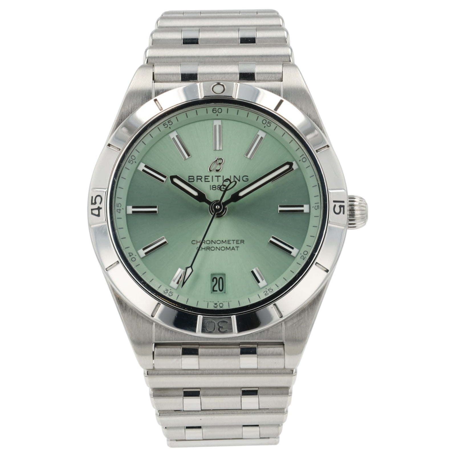 Breitling Chronomat Green Dial Stainless Steel 36mm Automatic Mens Watch A10380