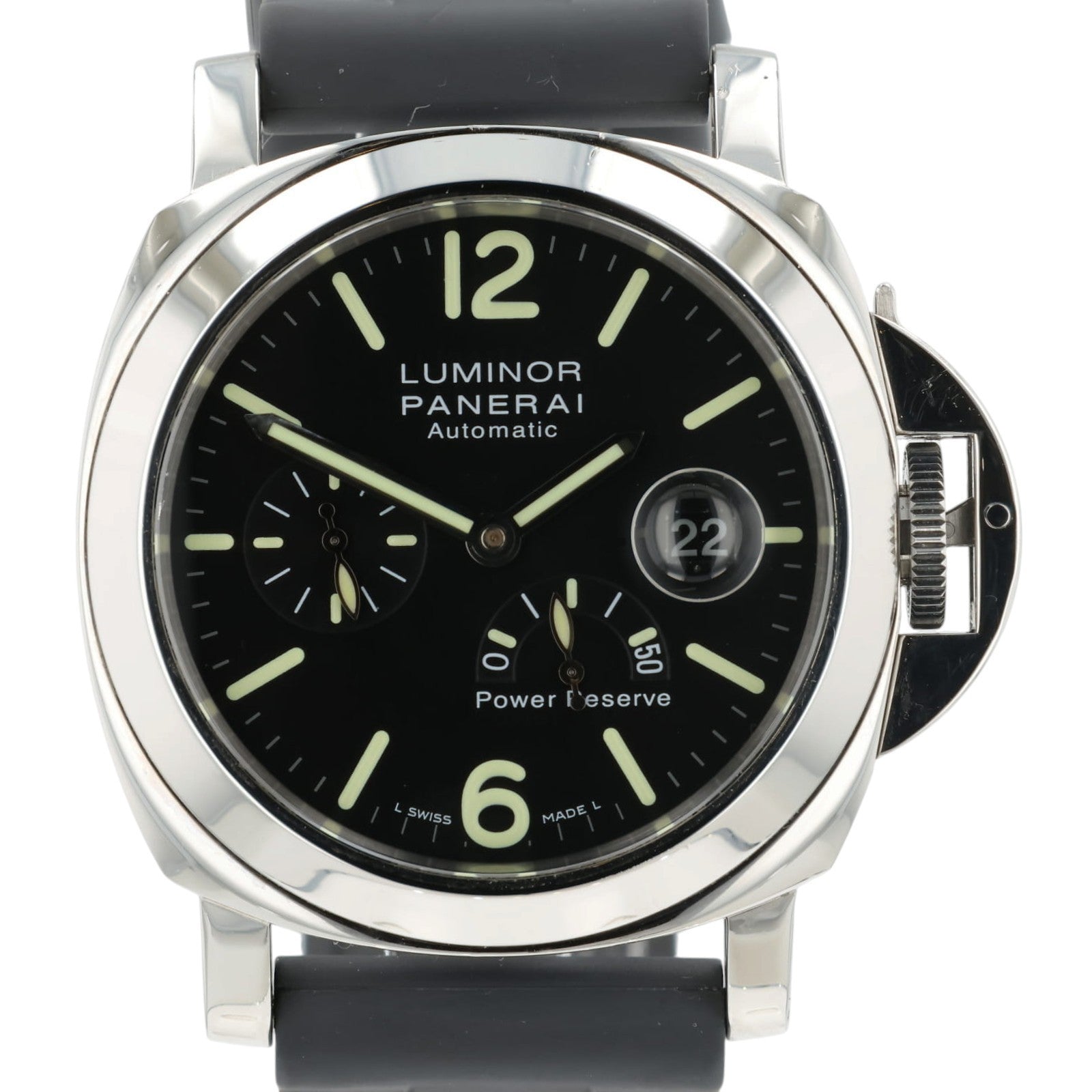 Panerai Luminor Power Reserve Black Dial Stainless Steel 44mm Automatic PAM00090