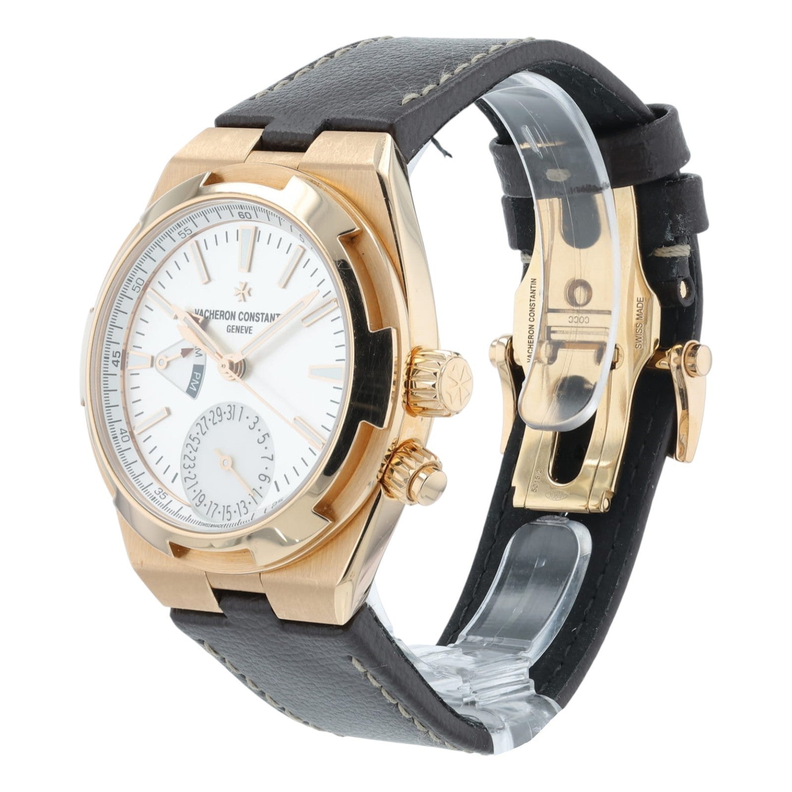 Vacheron Constantin Overseas Silver Dial 18k Rose Gold 41mm Mens Watch 7900V