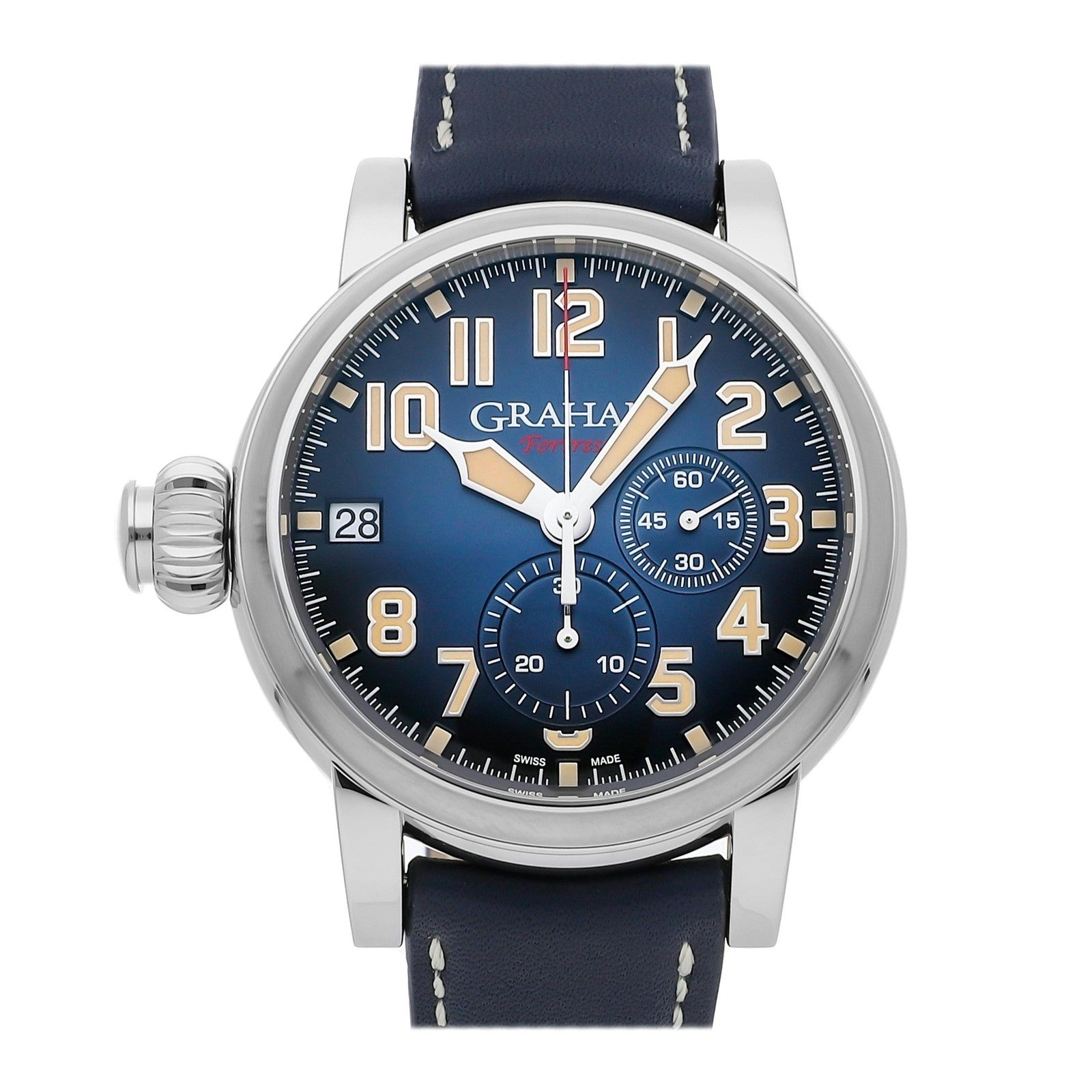 Graham Fortress Left Hand Limited Edition Auto 47mm Blue Watch 2FOAS.U01A.L129B