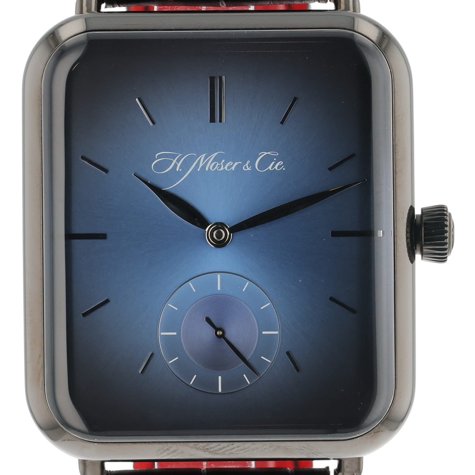 H Moser & Cie Swiss Alp Steel Blue Dial 38x44mm Manual Wind Mens Watch 5324-0201