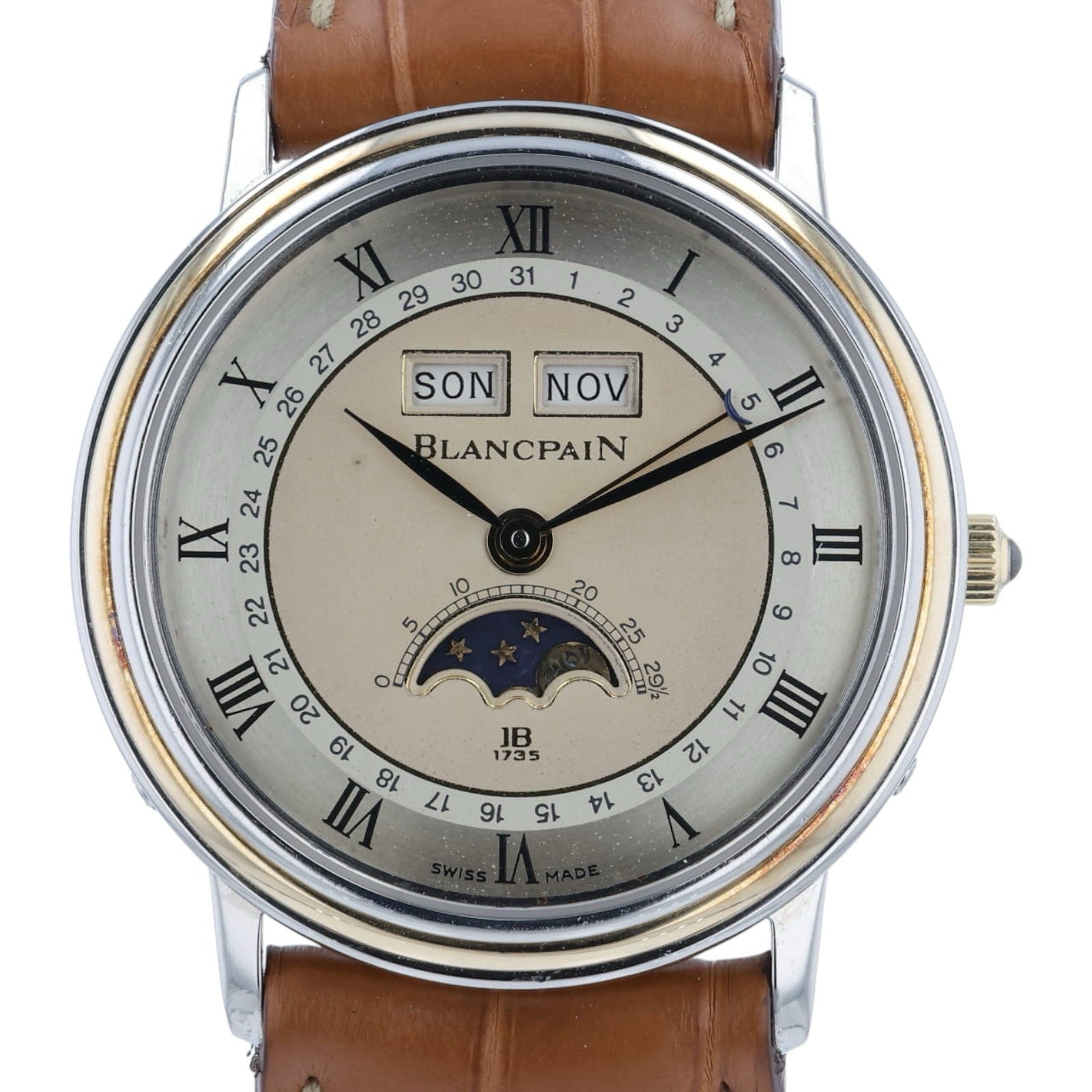 Blancpain Gold & Steel Silver Dial 34mm Manual Wind Movement Watch 6501