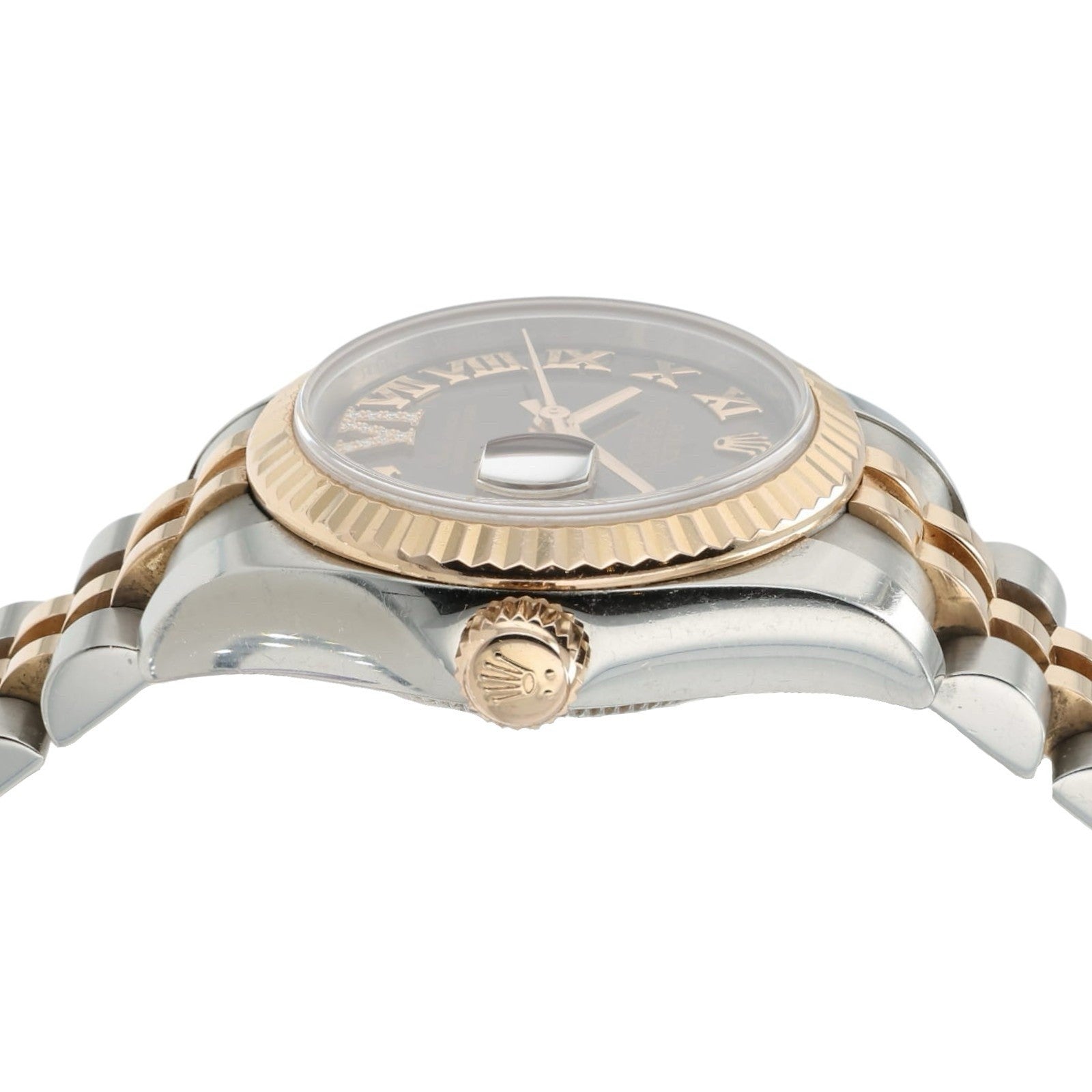 Rolex Datejust Ladies 26mm Rose Gold Steel Automatic Diamond Watch 179171 B+P