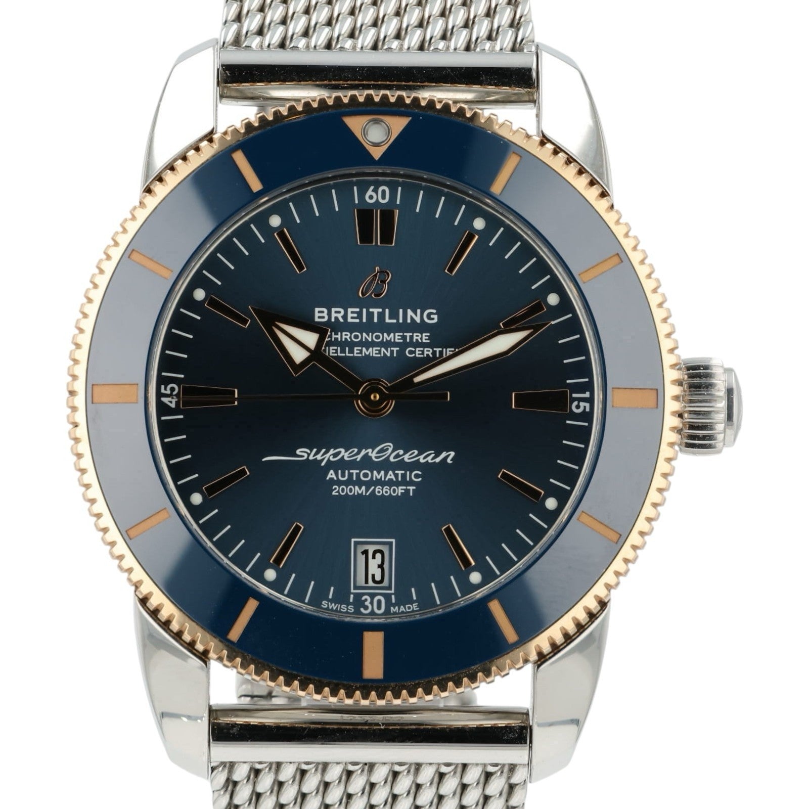 Breitling SuperOcean Blue Dial Steel and Gold 42mm Automatic Men’s Watch UB2010