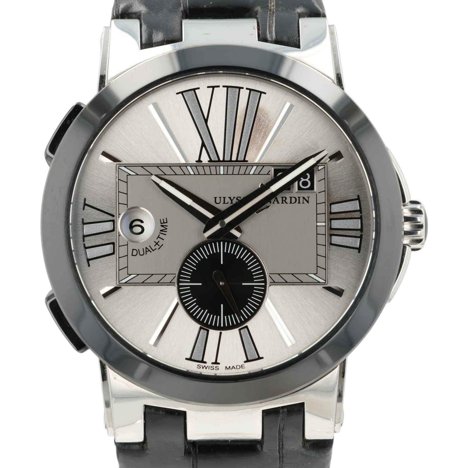 Ulysse Nardin Executive Dual Time Silver Dial Steel 43mm Automatic Mens 243-00