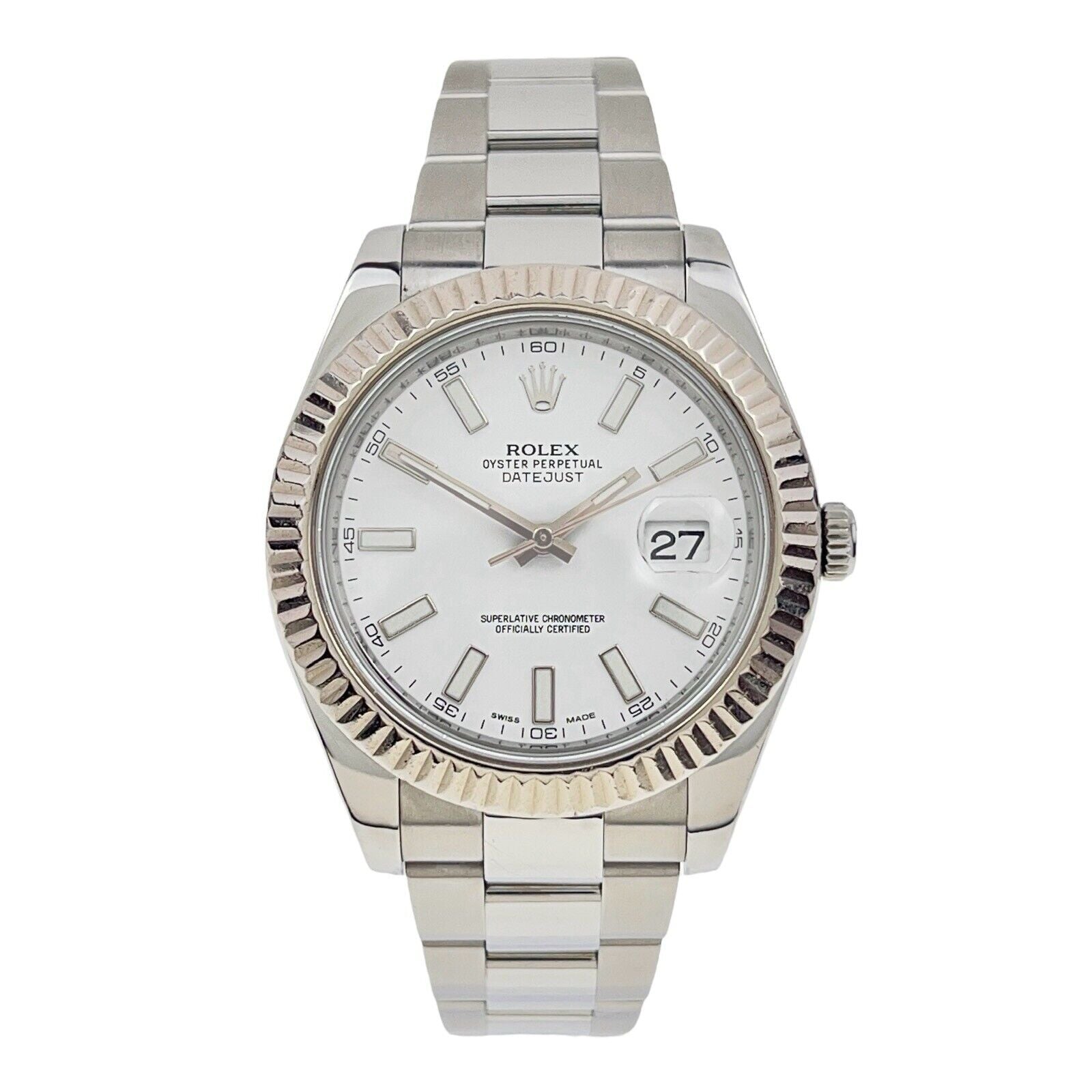 Rolex Datejust II Stainless Steel White Dial 41mm Automatic Men’s Watch 116334