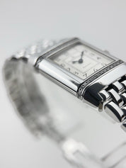 Jaeger LeCoultre Reverso Diamond Duetto Steel 21mm Quartz Women’s Watch 265.8.08