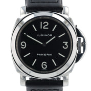 Panerai Luminor Black Dial Stainless Steel 44mm Manual Wind Mens Watch PAM0002
