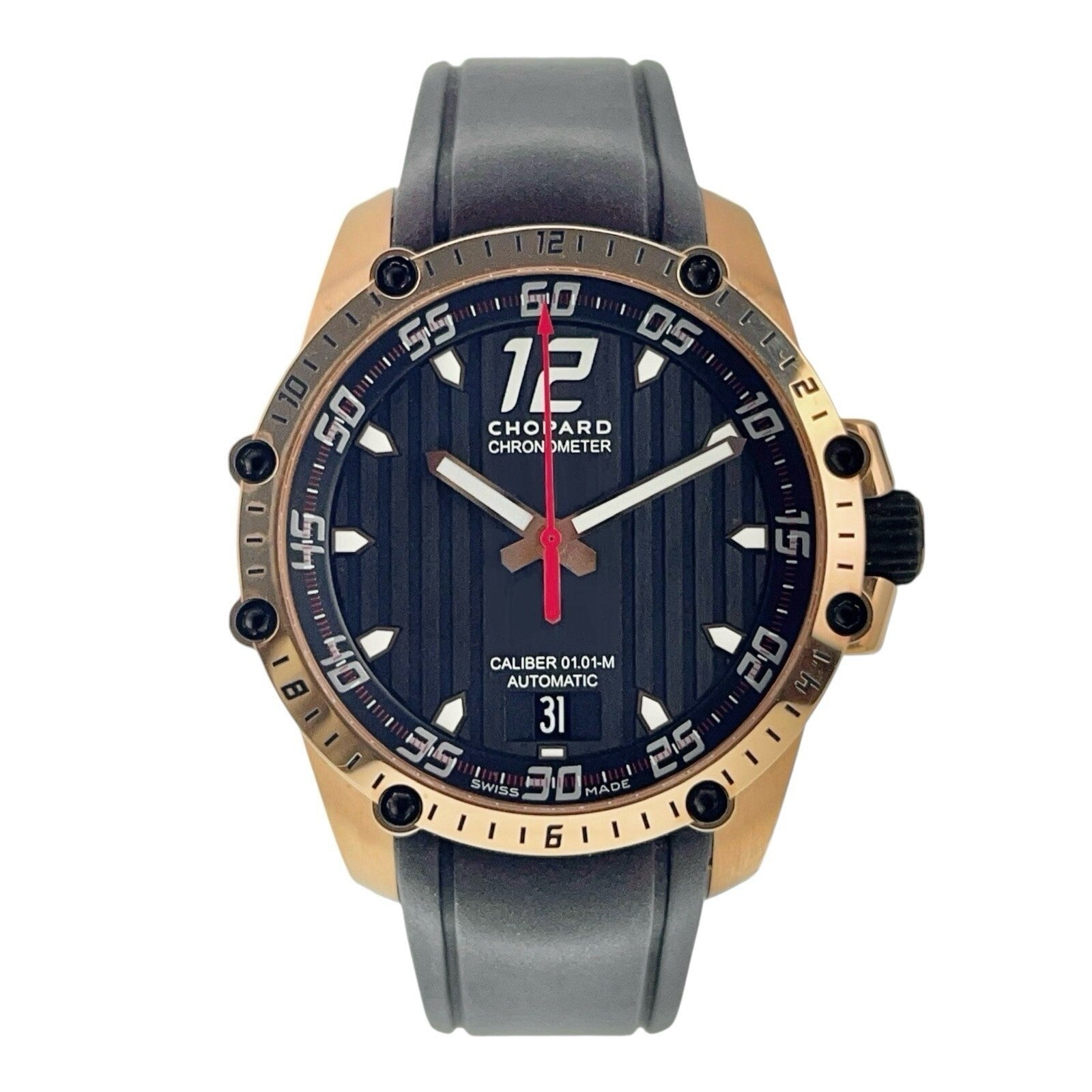 Chopard Superfast 18k Rose Gold Black Dial 41mm Automatic Mens Watch 161290-500