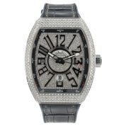 Franck Muller Vanguard Diamond Steel Black Dial 445mm Automatic Watch V45 SC DT