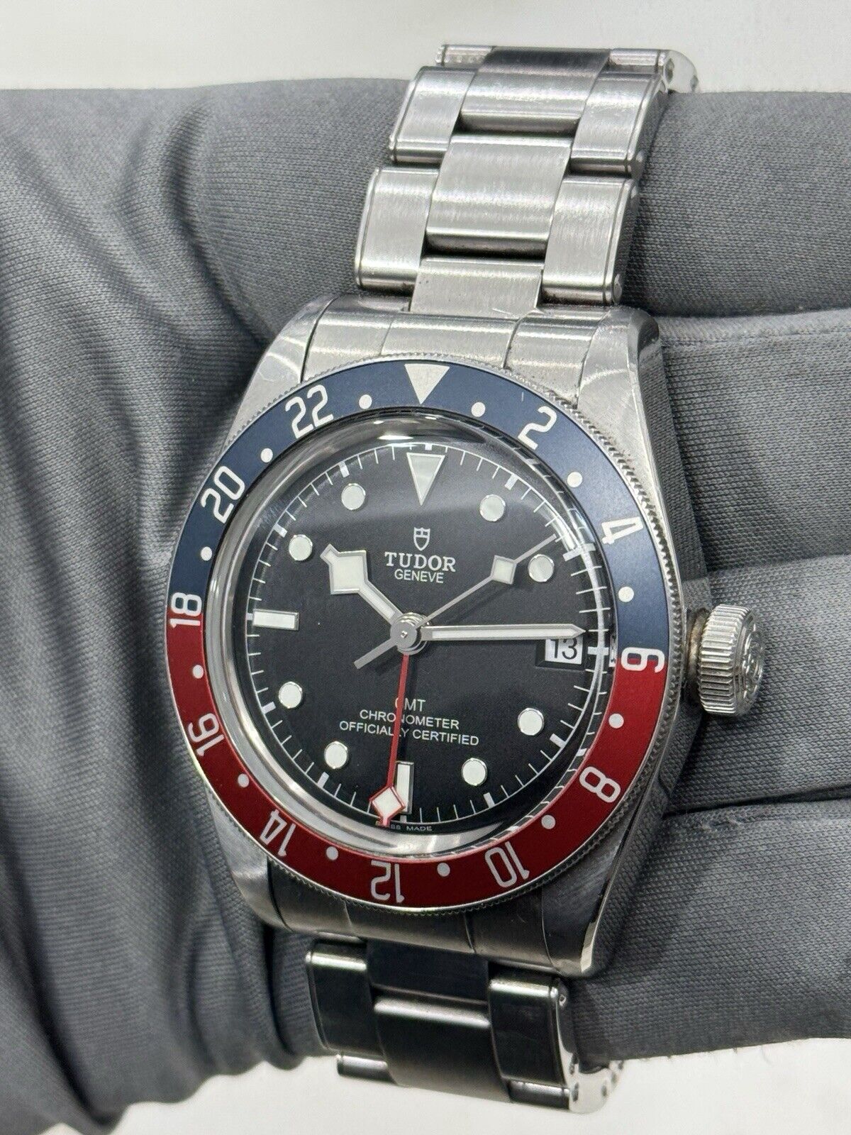 2021 Tudor Black Bay GMT Pepsi Black Dial Stainless Steel Men's Watch 79830RB