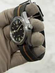Tudor Ranger Stainless Steel Black Dial Fabric Strap Mens Watch 79950