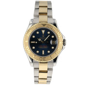 Rolex Yacht-Master Gold & Steel Blue Dial 35mm Automatic Unisex Watch 168623