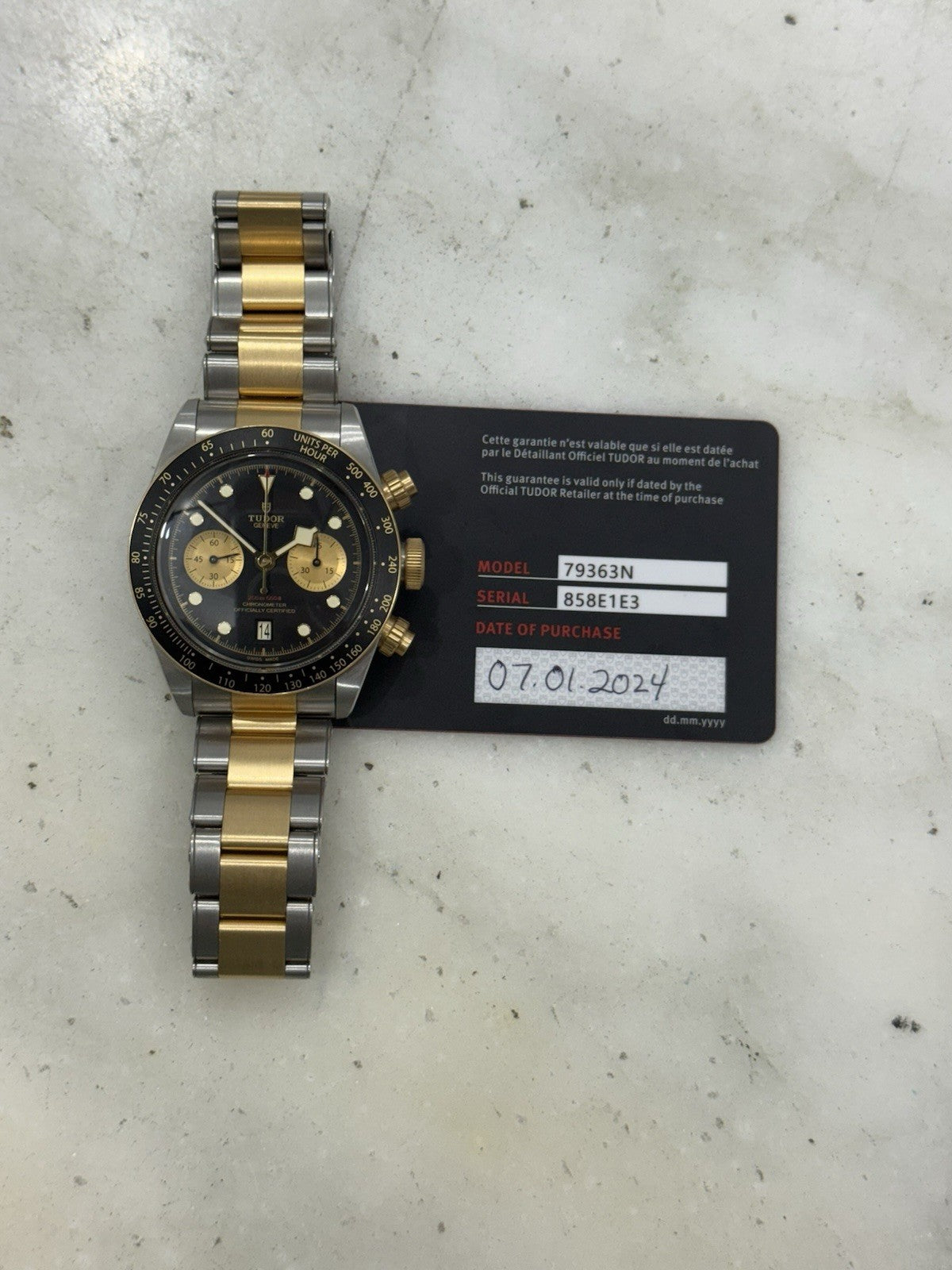 2024 Tudor Black Bay Chronograph S&G 41MM Two Tone Watch 79363N - Box/Papers