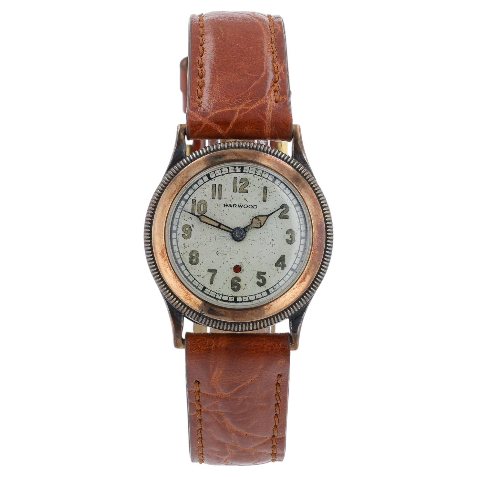 Harwood Cream Dial 9ct Gold 29mm Automatic Unisex Watch - AS IS