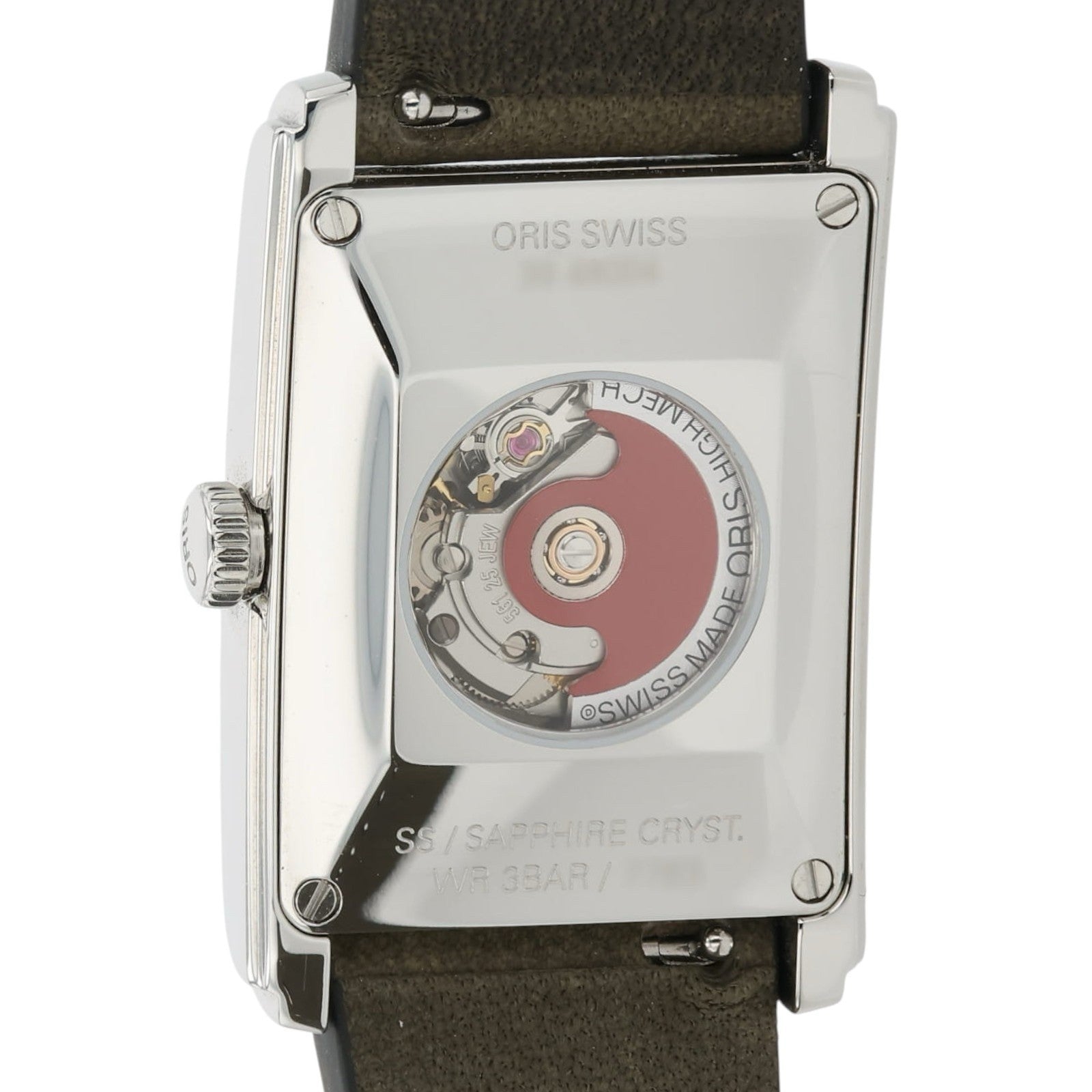 Oris Rectangular Stainless Steel Green Dial 25x38mm Automatic Mens Watch 7783