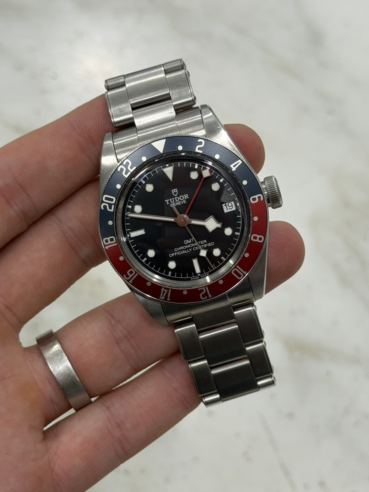 Tudor Black Bay GMT Pepsi Black Dial Stainless Steel Mens Watch 79830RB