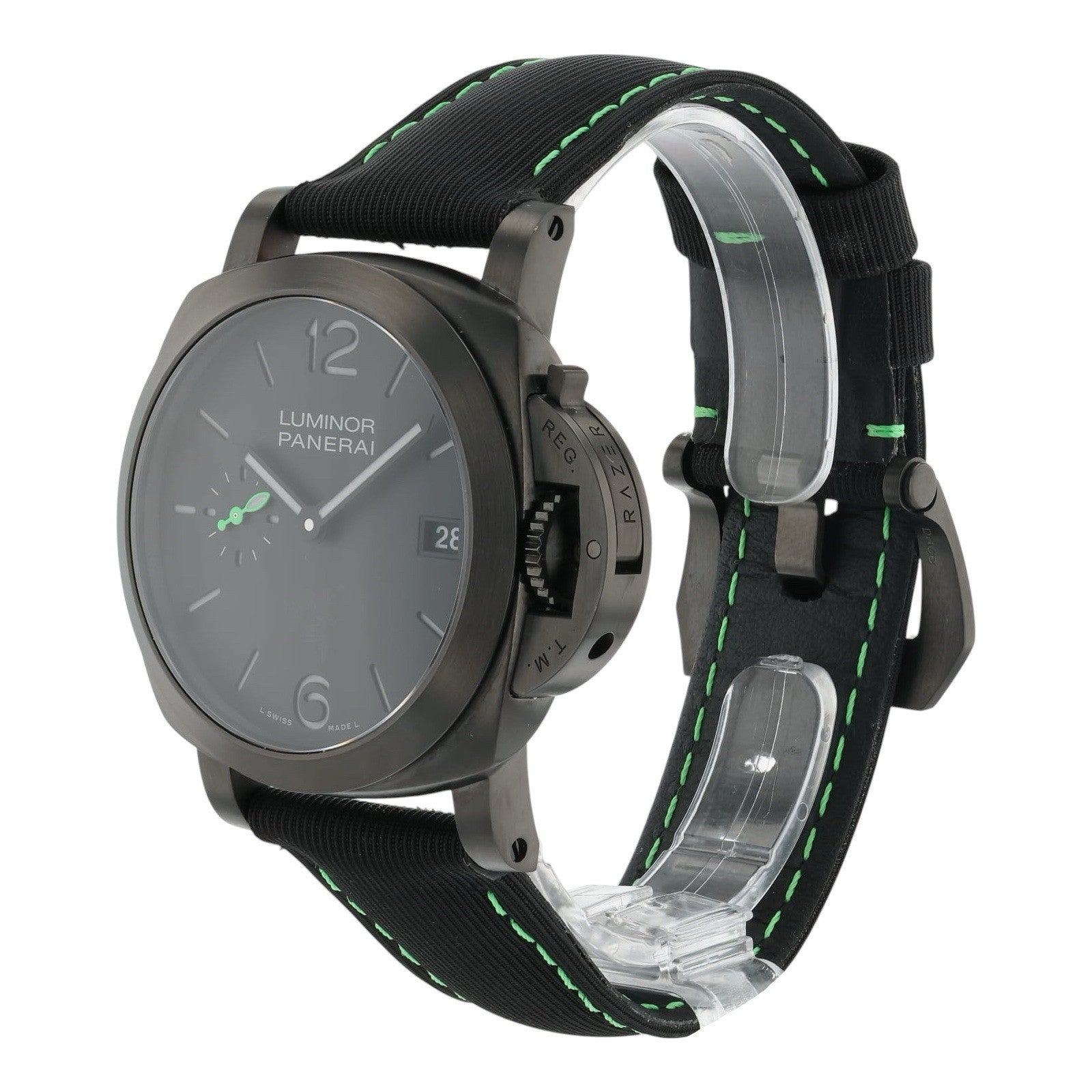 Panerai Luminor Quadrants Razer Steel Black Dial 40mm Automatic Mens PAM01353