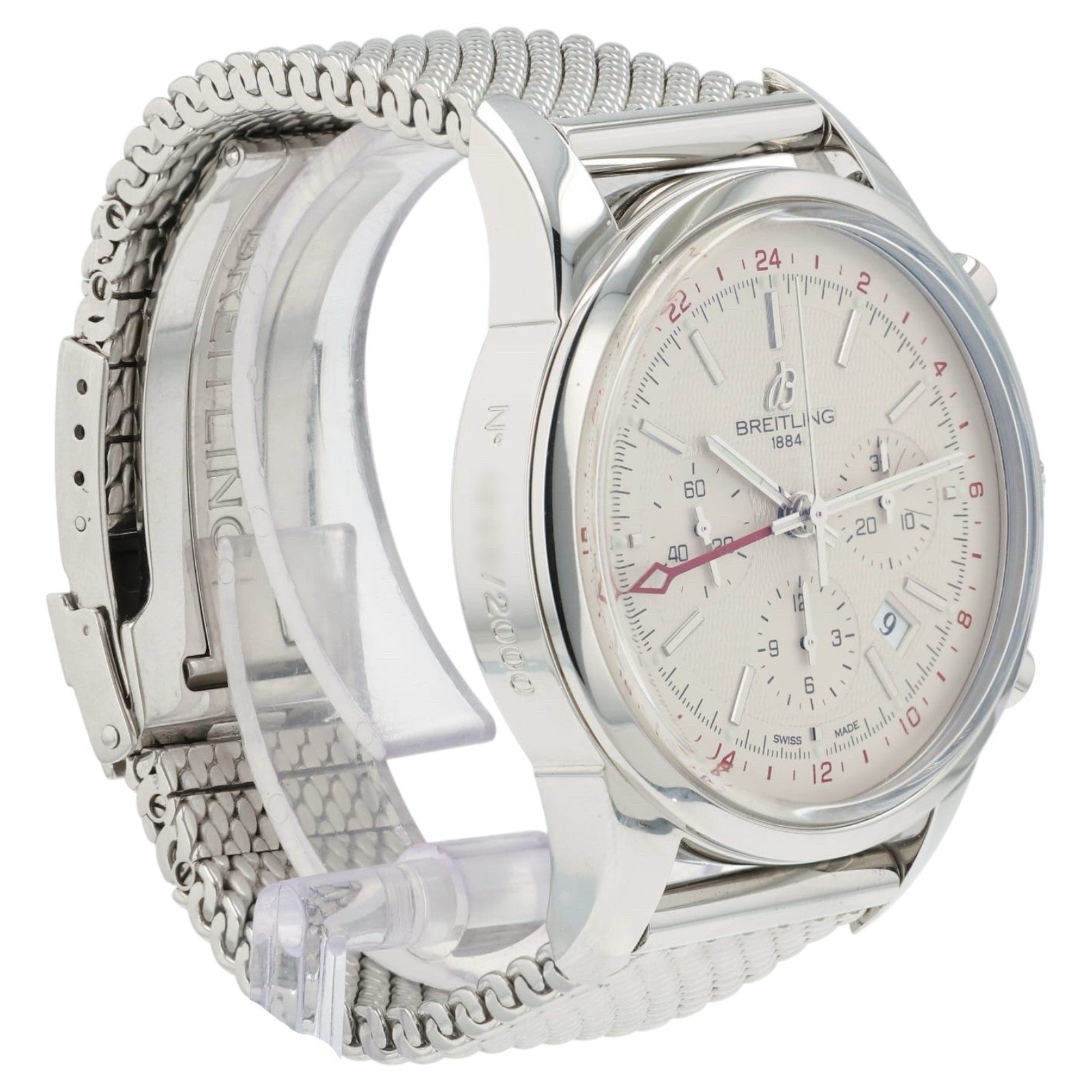 Breitling Transocean GMT Silver Dial Stainless Steel 43mm Automatic Men’s AB0451