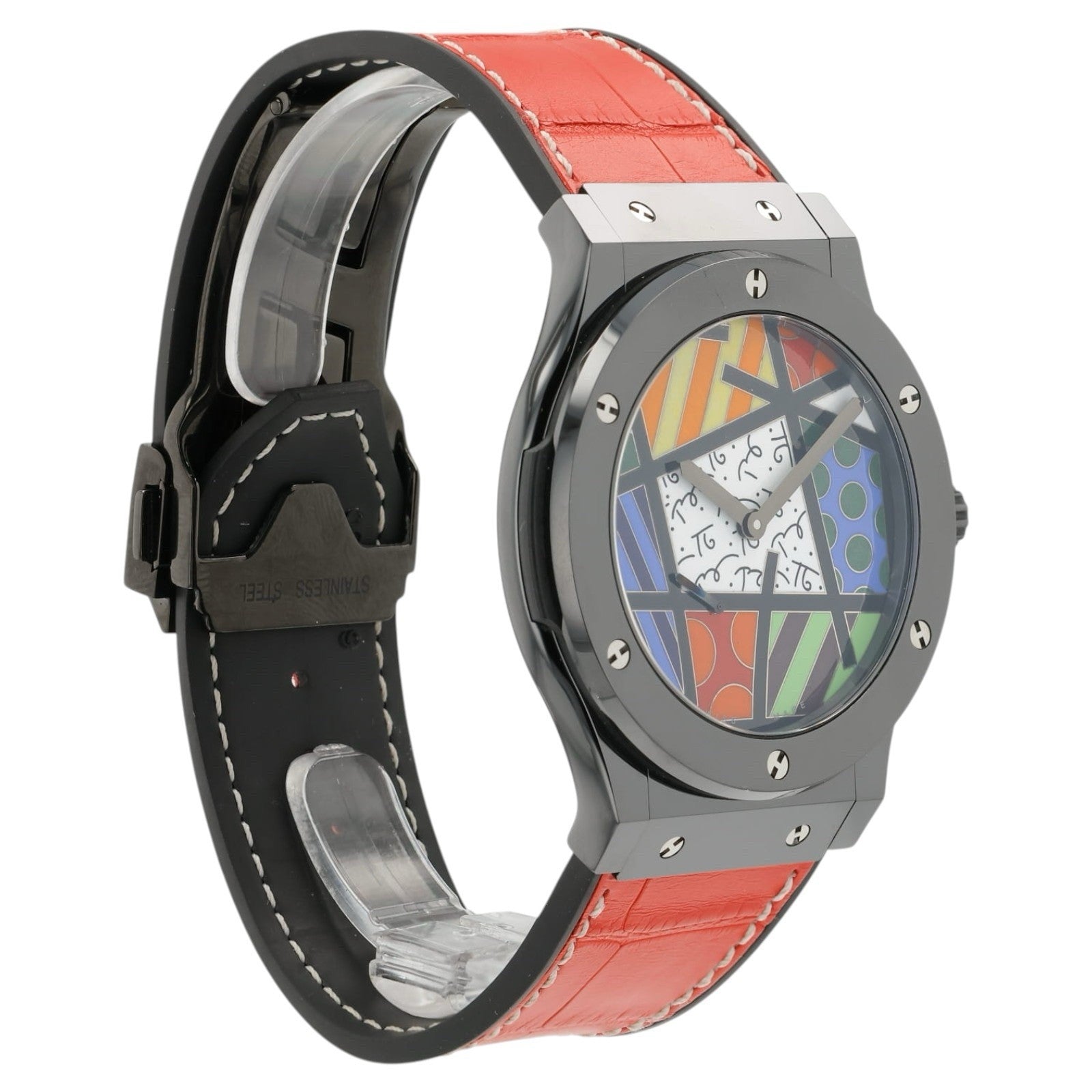Hublot Classic Fusion Pop Art Dial Ceramic 45mm Manual Wind Mens 515.CS.0910.LR