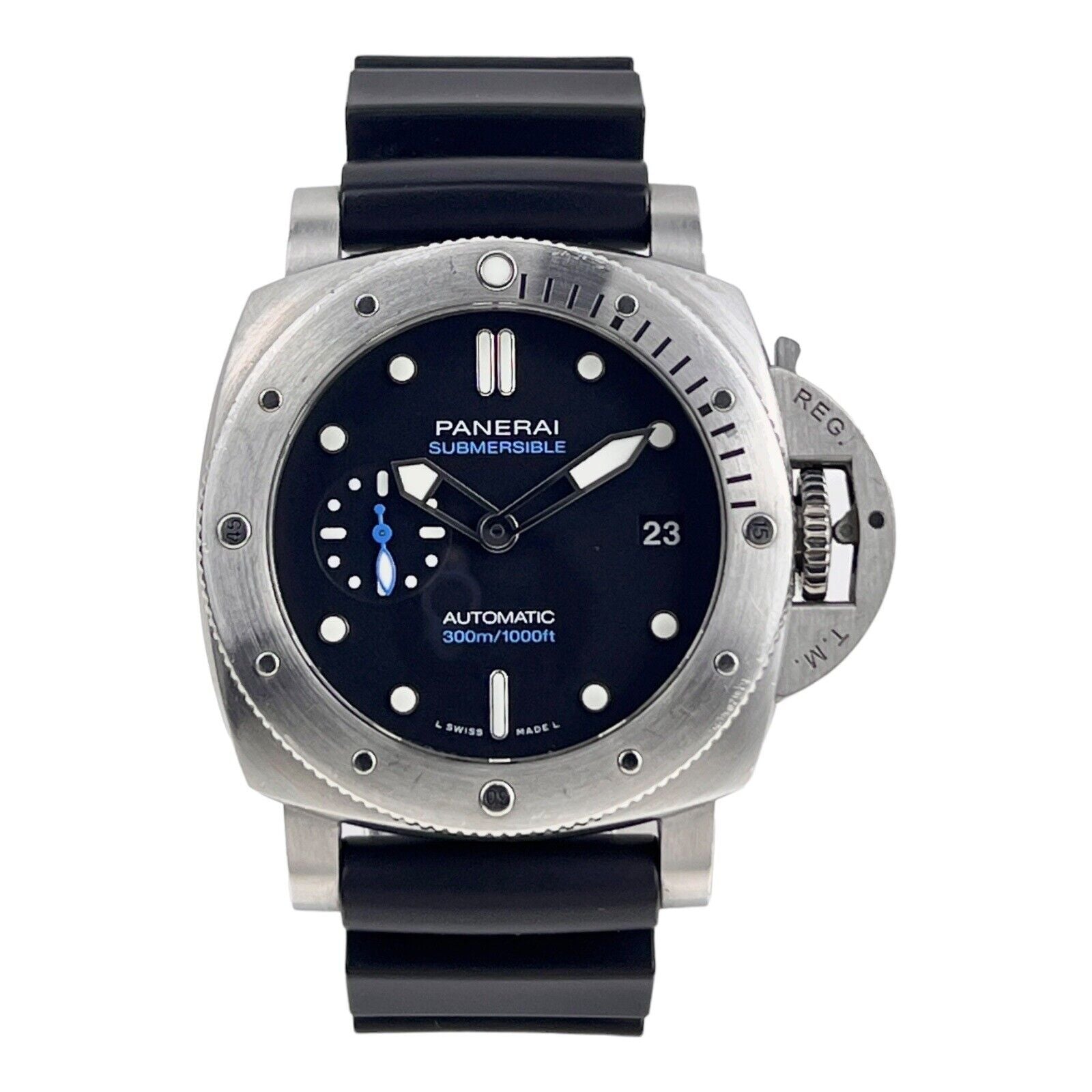 Panerai Submersible 42MM Automatic Steel Rubber Strap Men's Watch PAM00973