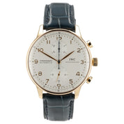 IWC Portuguieser Chrono White Dial 18k Rose Gold 40.9mm Automatic Mens IW371480
