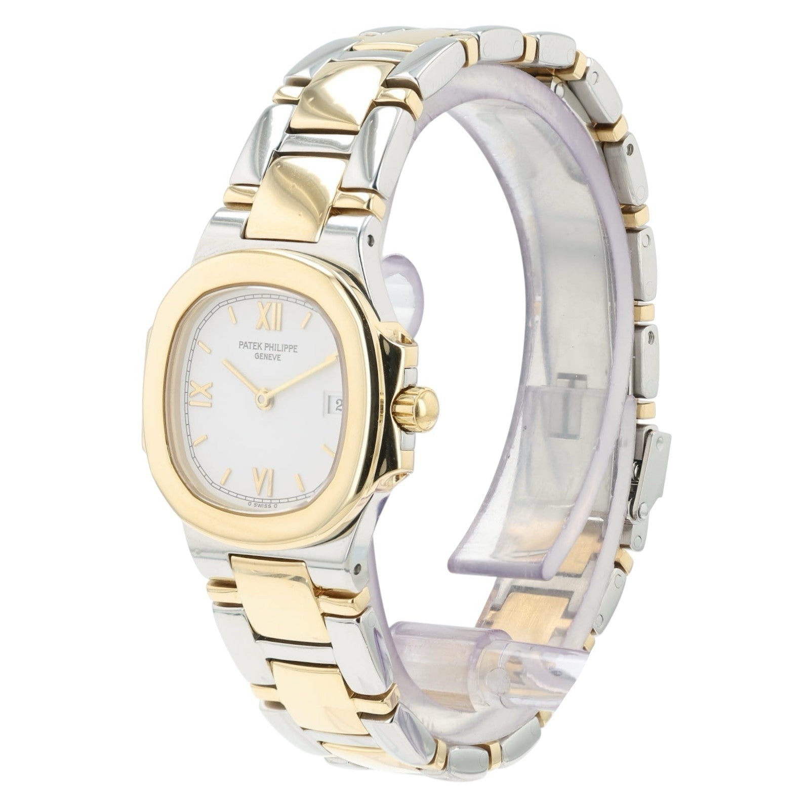 Patek Philippe Nautilus White Dial 18k Yellow Gold & Steel 27mm Quartz 4700-61