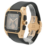 Cartier Santos XL Chrono Black Dial 18k Rose Gold 46mm Auto Men’s Watch W2020003