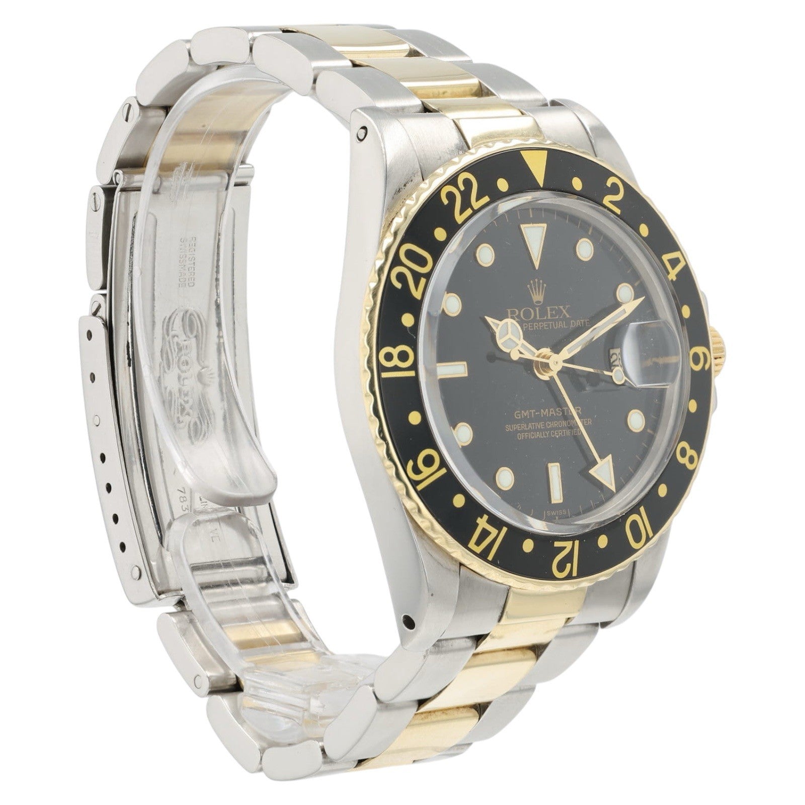 Rolex GMT Master II Black Dial Gold & Steel Black Dial 40mm Automatic Mens 16753