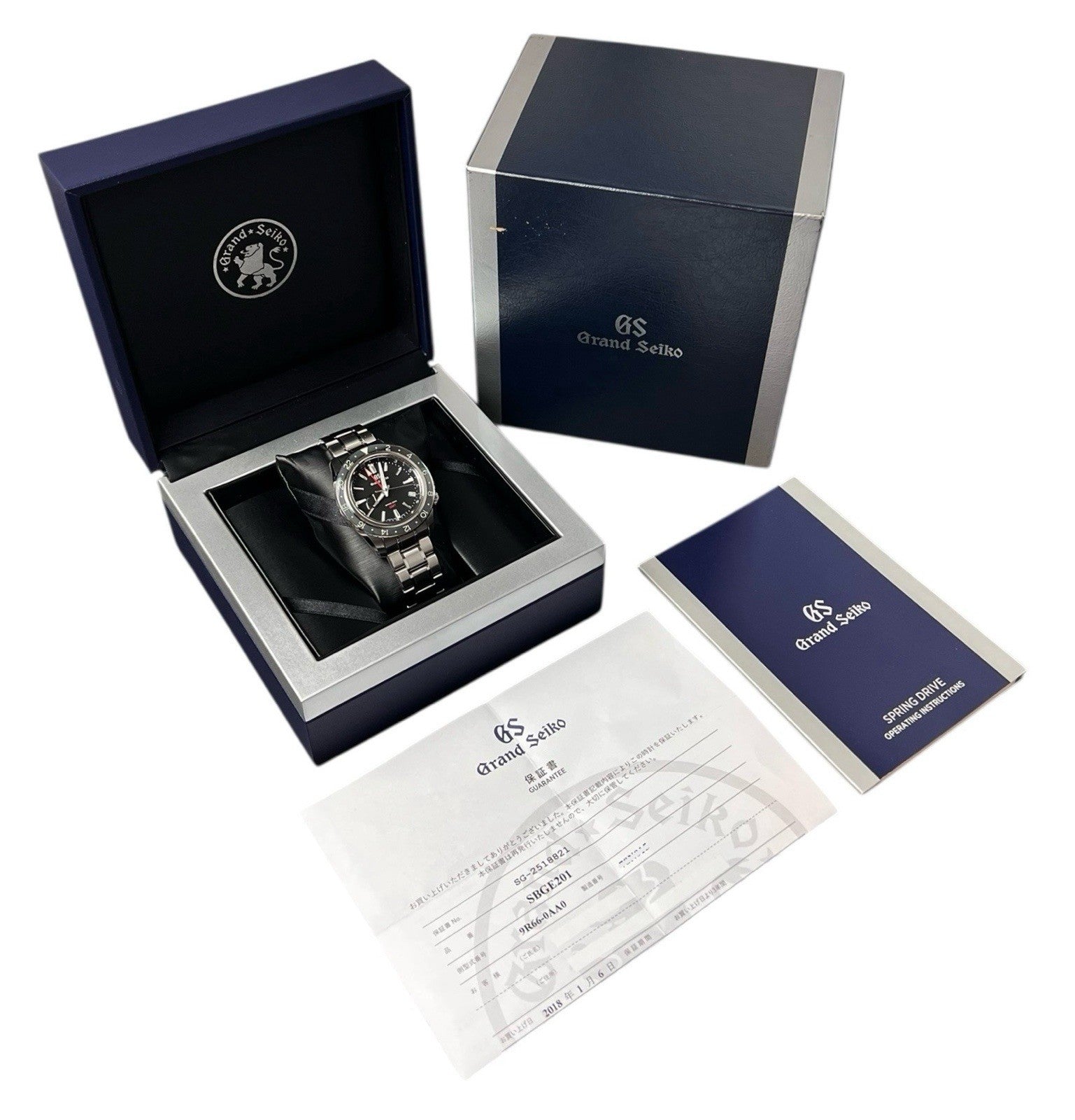 Grand Seiko Sport Stainless Steel Black Dial 44mm Automatic Mens Watch SBGE201