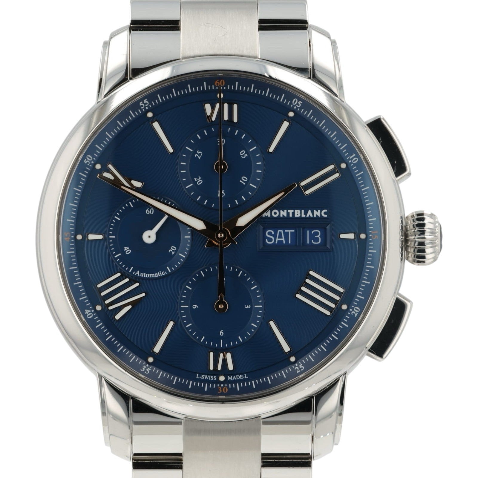 Montblanc Star Legacy Blue Dial Stainless Steel 42mm Automatic Mens Watch 130972