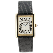 Cartier Tank Solo Silver Dial 18k Yellow Gold & Steel 34x27mm Quartz W1018855