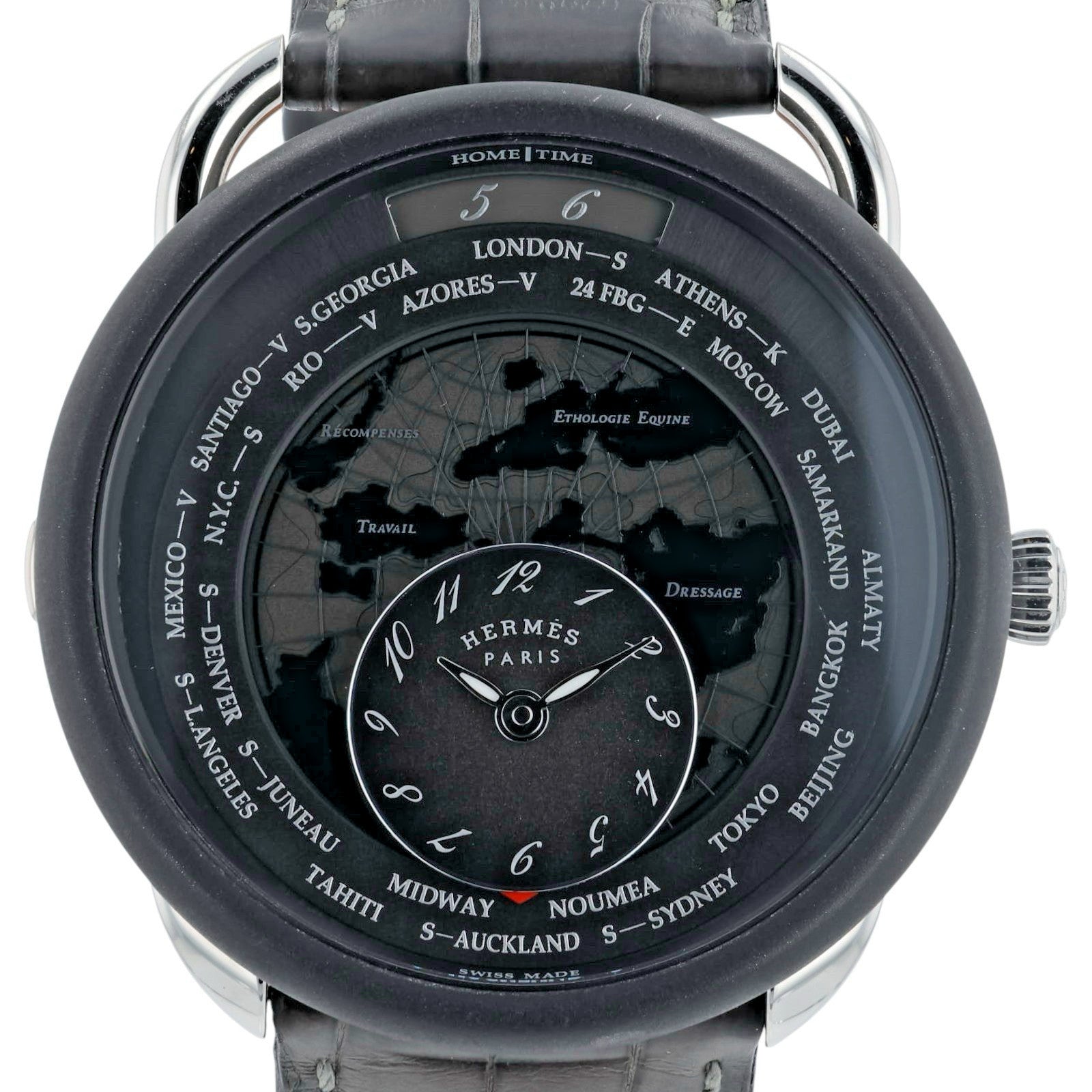 Hermes Arceau Titanium & Platinum Black Dial 41mm Automatic Men’s Watch AR10741