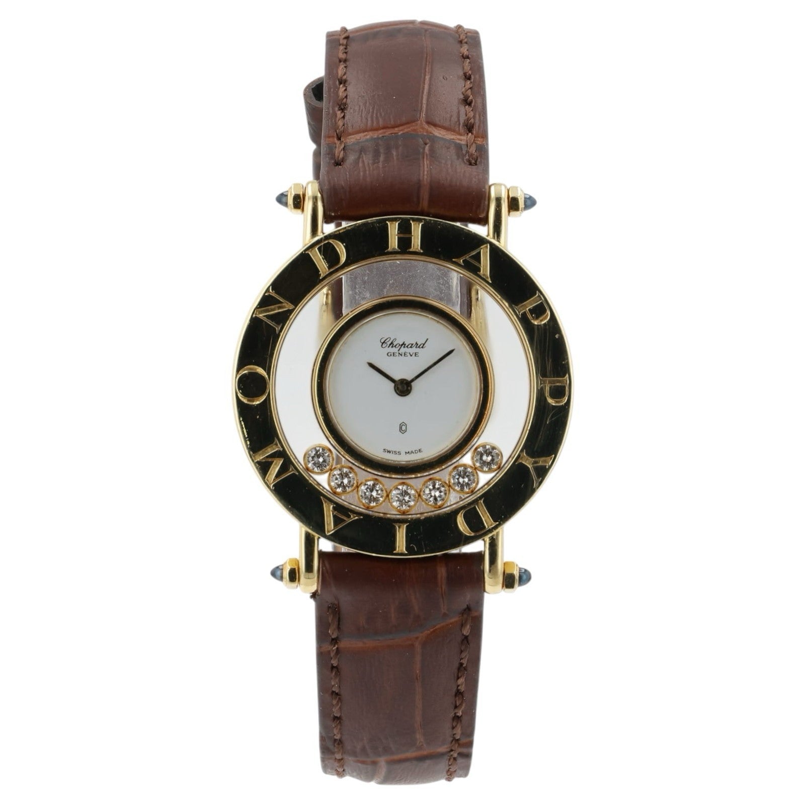 Chopard Happy Diamonds White Dial 18k Gold 26mm Quartz Women's Watch 21/288323
