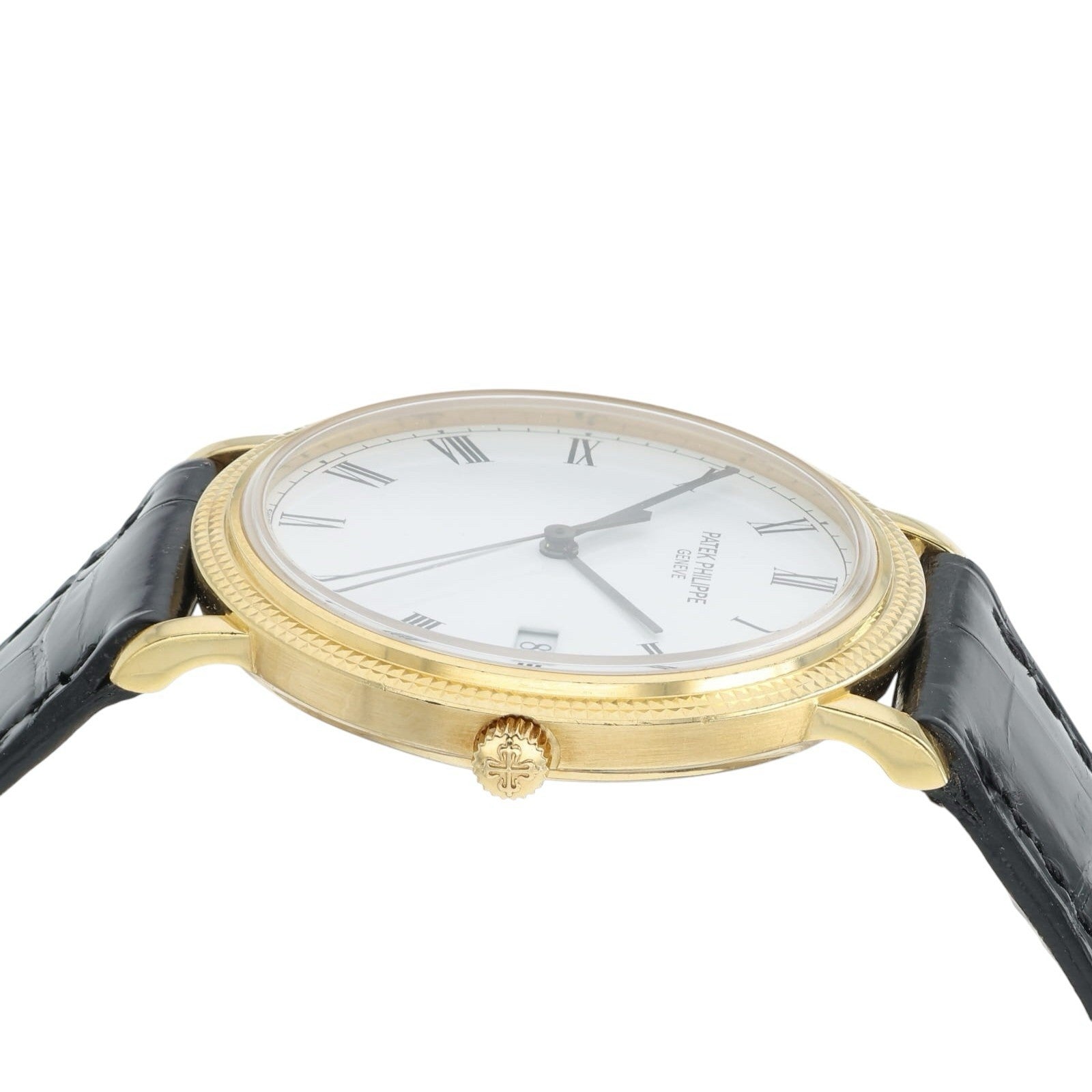 Patek Philippe Calatrava 18k Yellow Gold White Dial 33mm Quartz Mens Watch 3944J