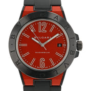 Bvlgari Diagono Magnesium Red Dial Steel 41mm Automatic Men’s Watch DG 41 SMC