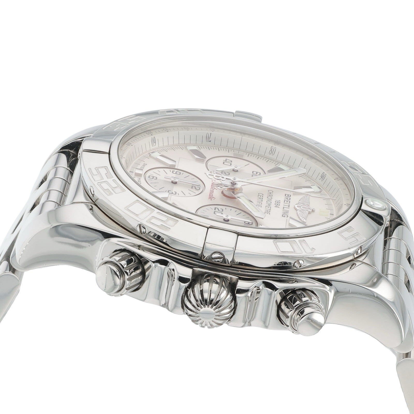 Breitling Chronomat Stainless Steel Silver Dial 44mm Automatic Mens Watch AB0110